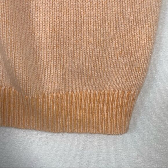 Pure Collection 100% Cashmere Light Orange V-Neck Sweater Size 12 - Picture 8 of 11